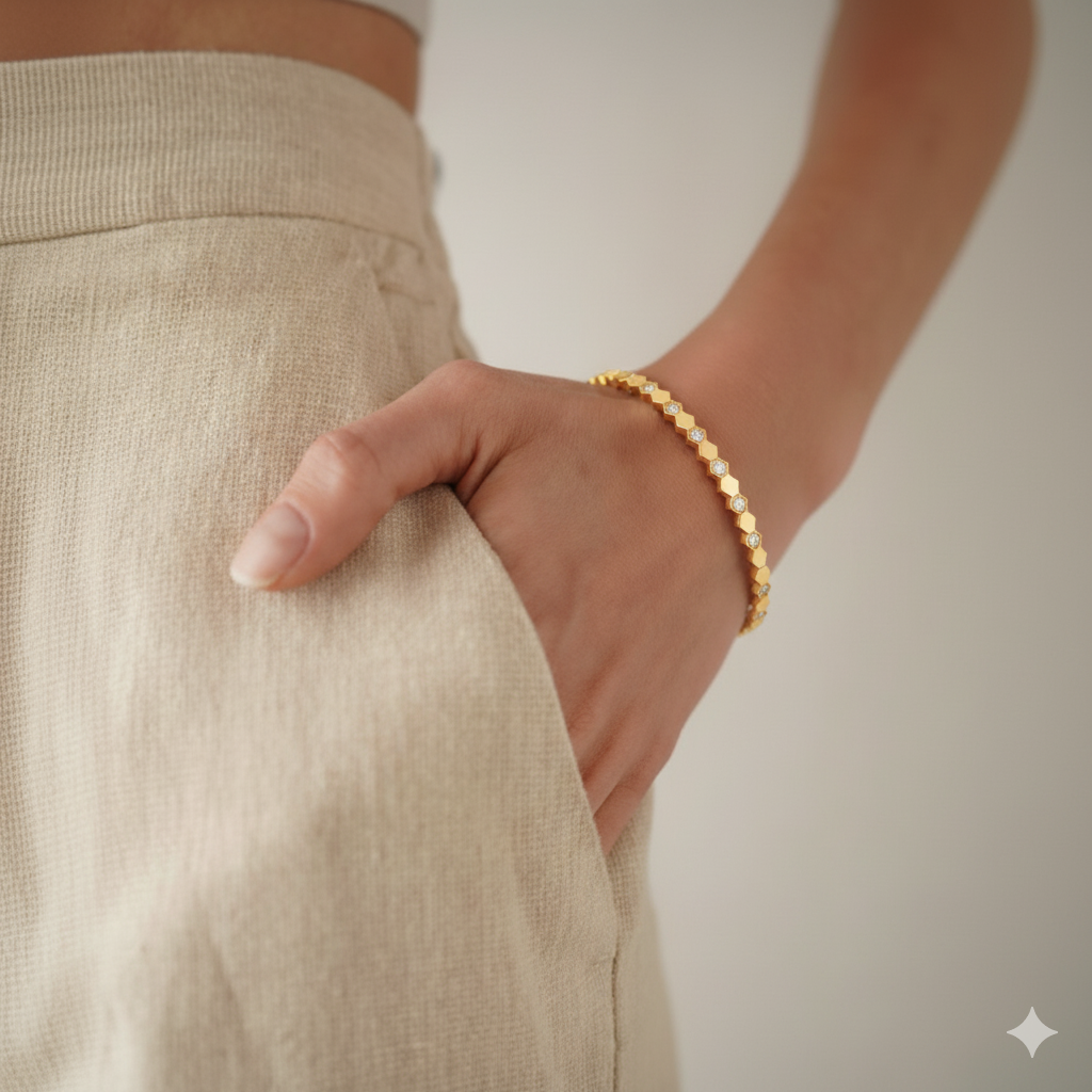 BEE LOVE GOLD DIAMANT-ARMBAND