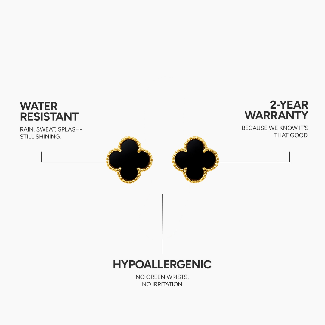 CLOVER | BLACK EARRINGS