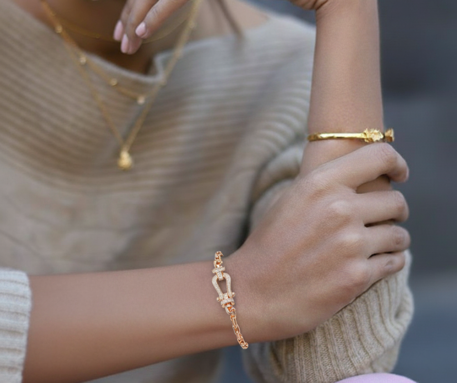 FORCE Metallarmband mit großem Hufeisenverschluss