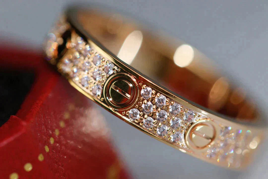 Liebesring, 3,6 mm, mit Diamanten besetzt