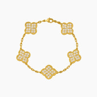 FOUR LEAF CLOVER IN GOLD ZIRCONIA