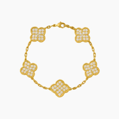 FOUR LEAF CLOVER IN GOLD ZIRCONIA