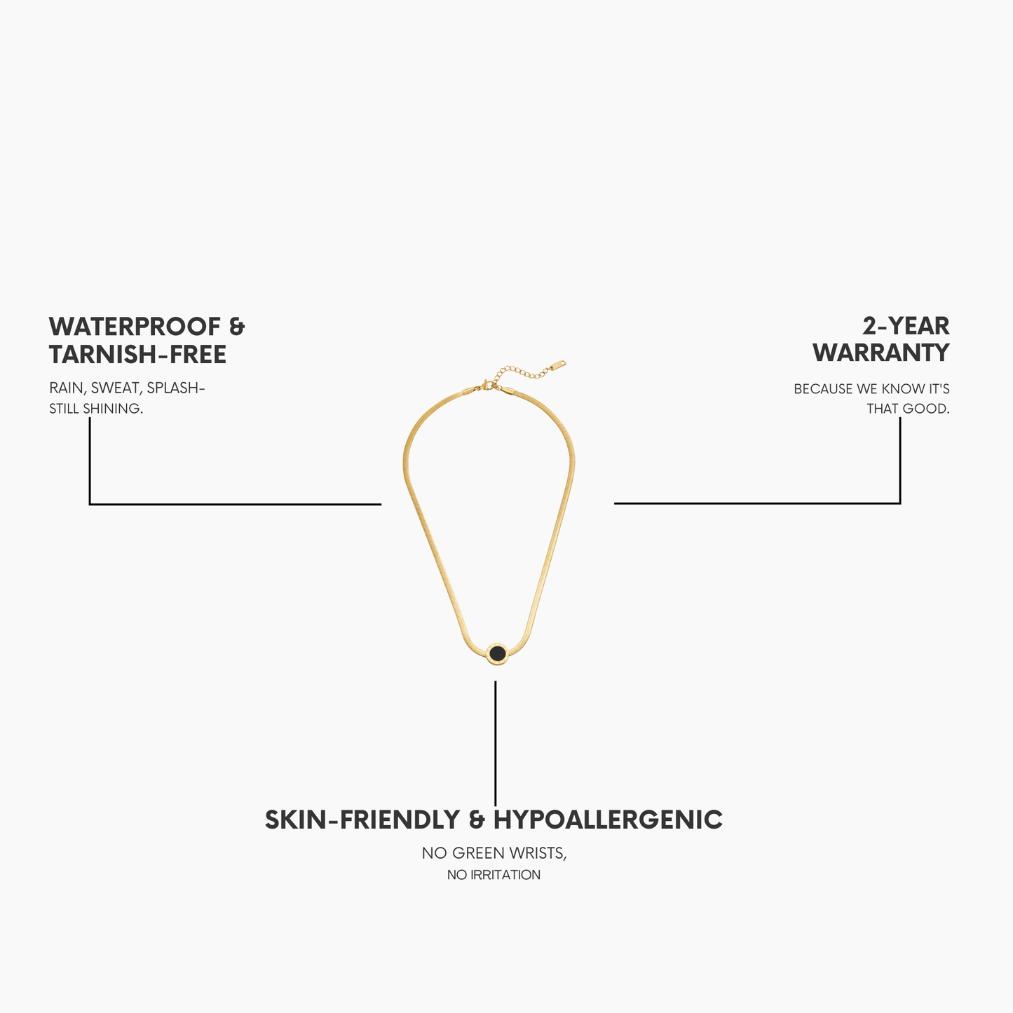 Azalea Black Pendant Necklace