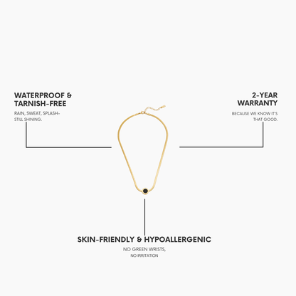 Azalea Black Pendant Necklace