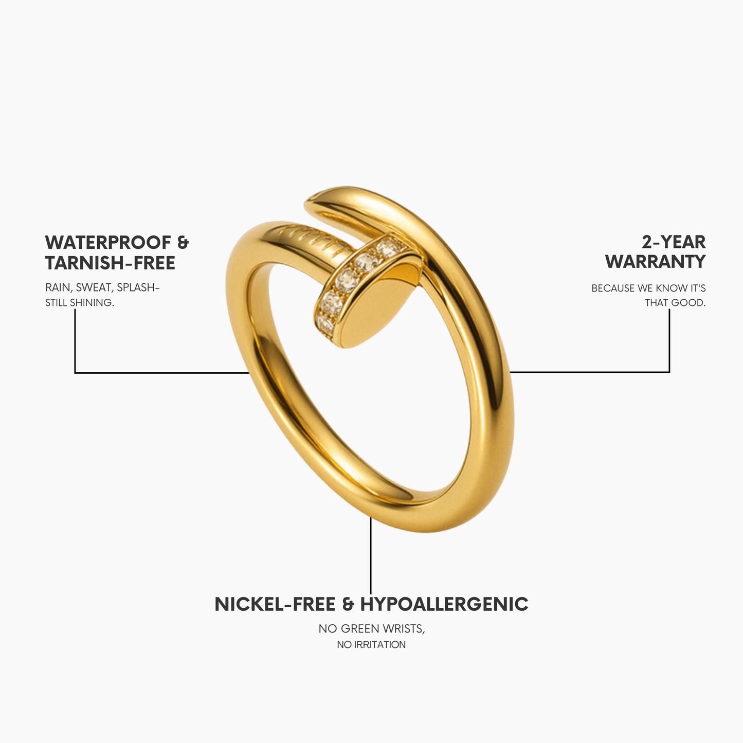 DELUXE GOLD NAIL RING