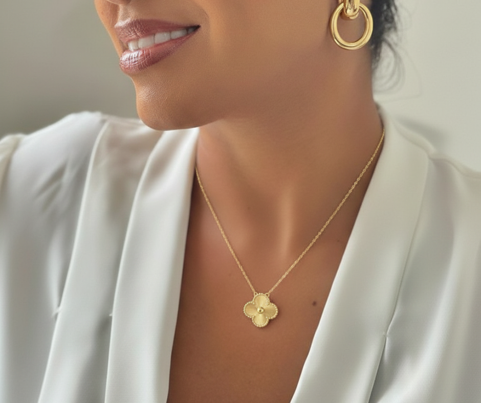 CLOVER 15MM LASER NECKLACE