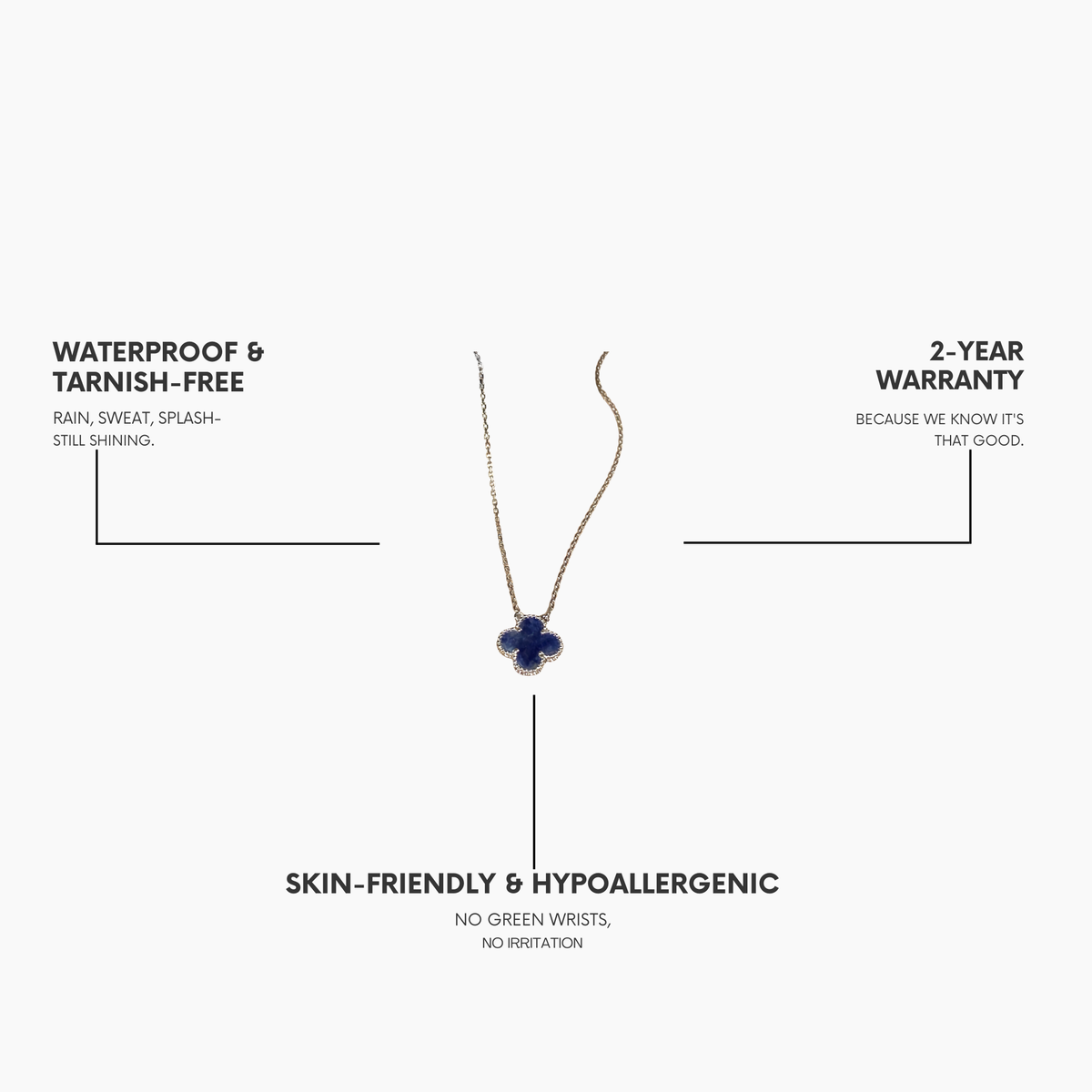 Kleeblatt-Pietersit-Halskette, 15 mm, Silber