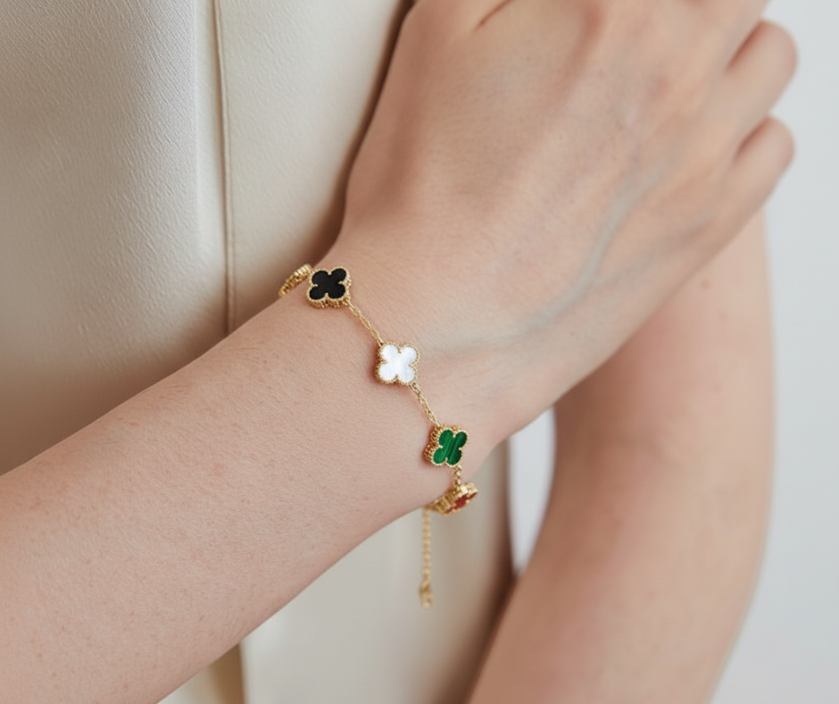 CLOVER 5 MOTIFS MULTICOLOR  BRACELET