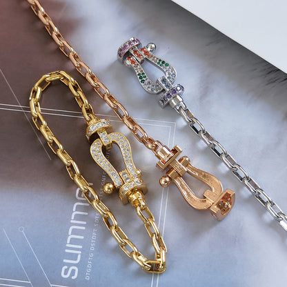 FORCE Metallarmband mit großem Hufeisenverschluss