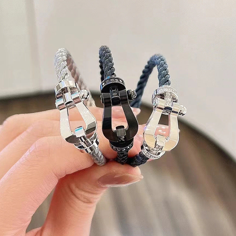 FORCE LARGE HORSESHOE FULL DIAMOND BRACELET GOLD VARIANTS