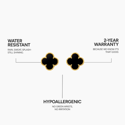 CLOVER | BLACK EARRINGS