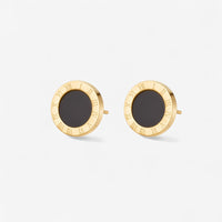 Azalea Black Button Stud Earrings