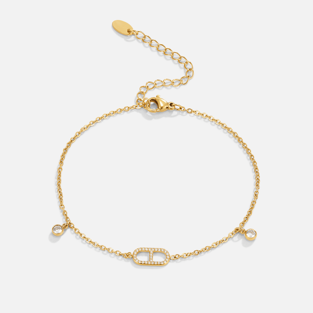 Eliza Gold Crystal Anklet