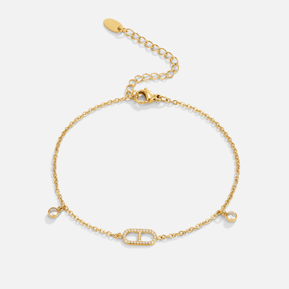 Eliza Gold Crystal Anklet