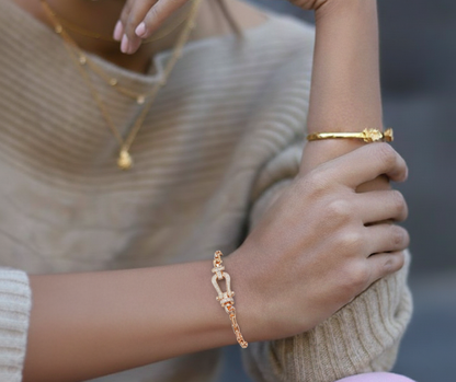 FORCE Metallarmband mit großem Hufeisenverschluss