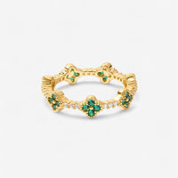 FOUR LEAF CLOVER CRYSTAL RING