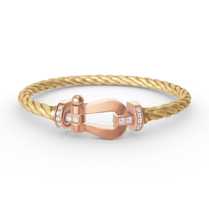 FORCE LARGE HORSESHOE HALF DIAMOND BRACELET ROSE GOLD