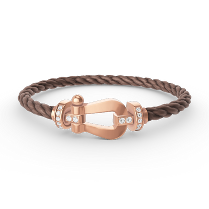 FORCE LARGE HORSESHOE HALF DIAMOND BRACELET ROSE GOLD