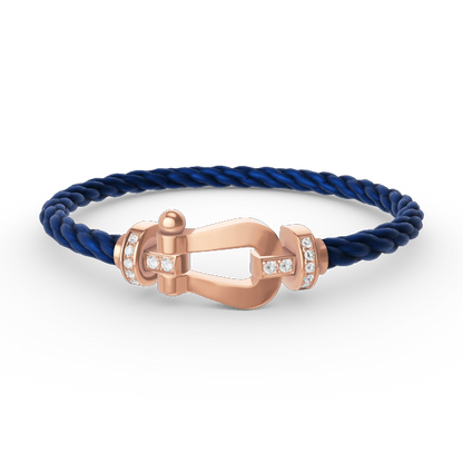 FORCE LARGE HORSESHOE HALF DIAMOND BRACELET ROSE GOLD