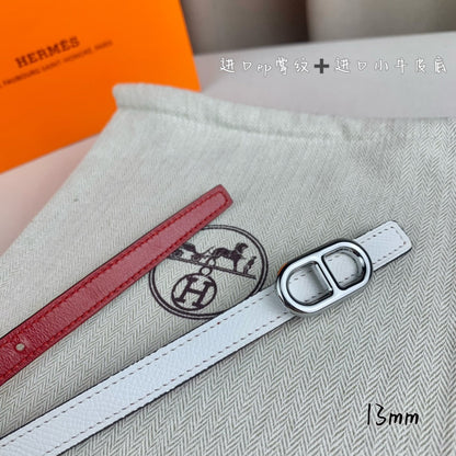 HELENE MAILLON LEDERGÜRTEL — WEISS (SILBERNE BESCHLÄGE)