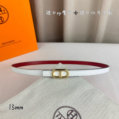 HELENE MAILLON LEDERGÜRTEL — WEISS (GOLD-BESCHLÄGE)