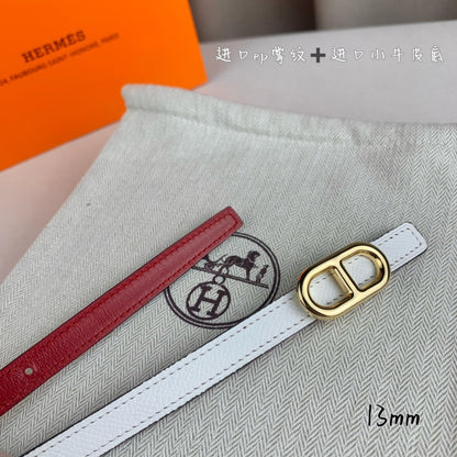 HELENE MAILLON LEDERGÜRTEL — WEISS (GOLD-BESCHLÄGE)