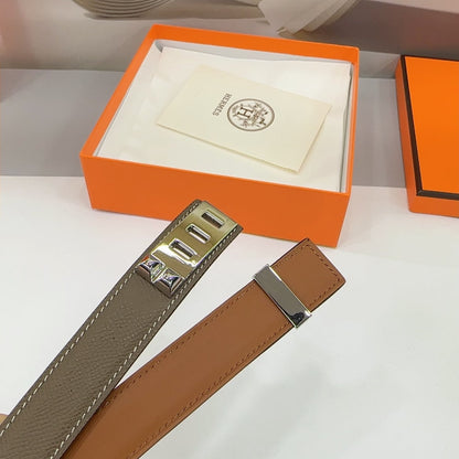 MAISON CDC LEDERGÜRTEL — ETAIN EPSOM (SILBERNE BESCHLÄGE, 30 MM)