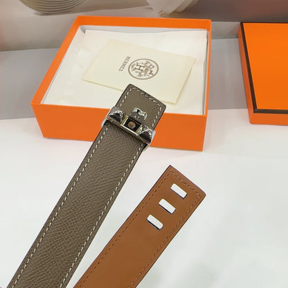 MAISON CDC LEDERGÜRTEL — ETAIN EPSOM (SILBERNE BESCHLÄGE, 30 MM)