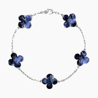 CLOVER 5 MOTIF PIETERSITE SILVER BRACELET