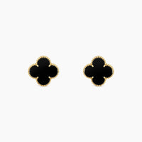 CLOVER MEDIUM 1 MOTIFS  ONYX STUD EARRINGS