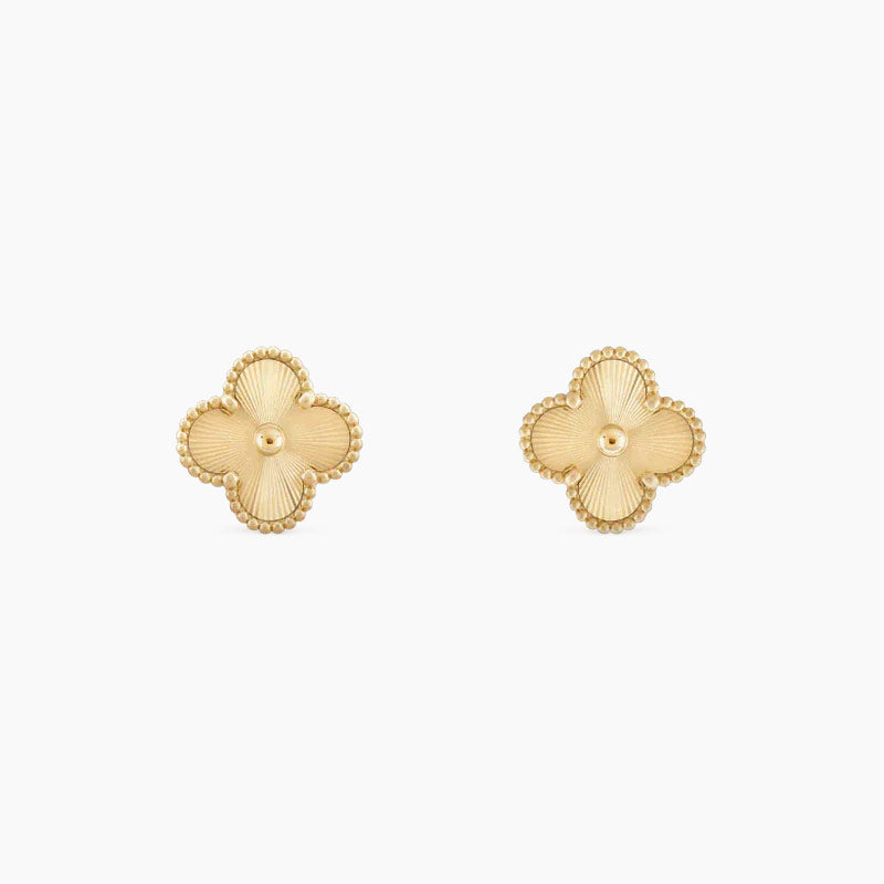 CLOVER MINI 9.5MM LASER EARRINGS