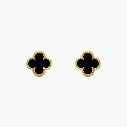 CLOVER MINI 9.5MM BLACK MOP EARRINGS