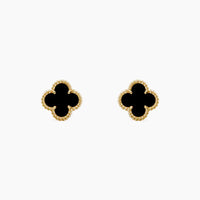 CLOVER MINI 9.5MM BLACK MOP EARRINGS