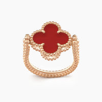 CLOVER RIVERSIBLE PINK GOLD RING