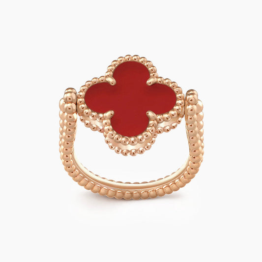 CLOVER RIVERSIBLE PINK GOLD RING