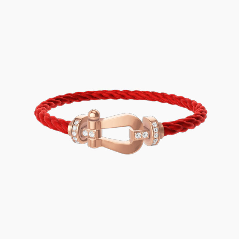 FORCE LARGE HORSESHOE HALF DIAMOND BRACELET ROSE GOLD