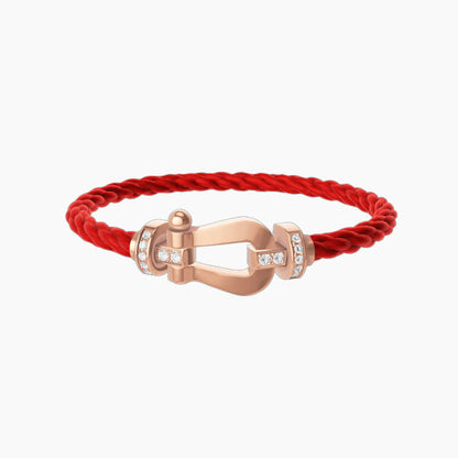 FORCE LARGE HORSESHOE HALF DIAMOND BRACELET ROSE GOLD