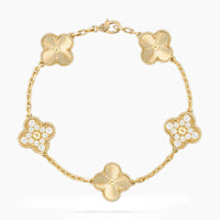 CLOVER BRACELET 5 MOTIFS GOLD DIAMOND