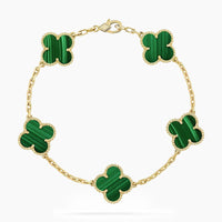 CLOVER 5 MOTIFS MALACHITE BRACELET