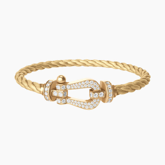 FORCE LARGE HORSESHOE FULL DIAMOND BRACELET GOLD