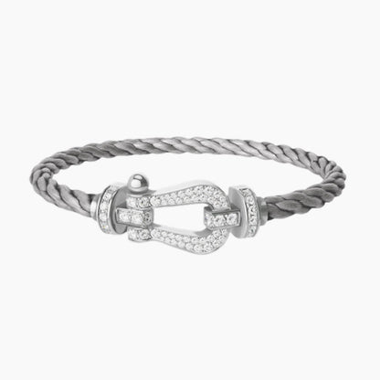 FORCE LARGE HORSESHOE FULL DIAMOND BRACELET SILVER
