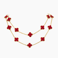 CLOVER 20 MOTIFS CARNELIAN NECKLACE