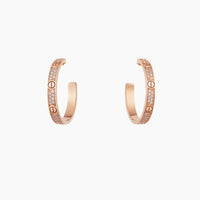LOVE DIAMOND PINK GOLD HOOP EARRINGS