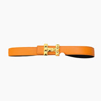 HELENE INFINI WENDBARER LEDERGÜRTEL — ORANGE EPSOM (GOLD BESCHLÄGE, 24 MM)