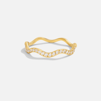 ZENYA CRYSTAL & GOLD WAVE RING